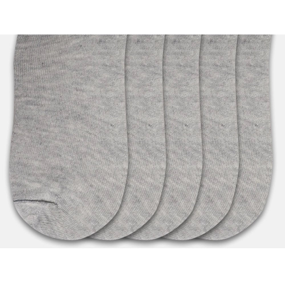 5 Pairs Unisex Casual Cotton Blended Solid Ankle length Socks (Light Grey)
