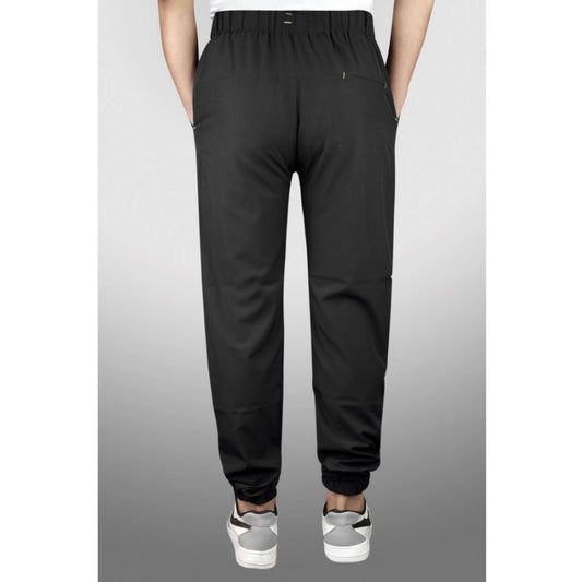Generic Men's Polyster Solid Track Pant-Lower (Black)
