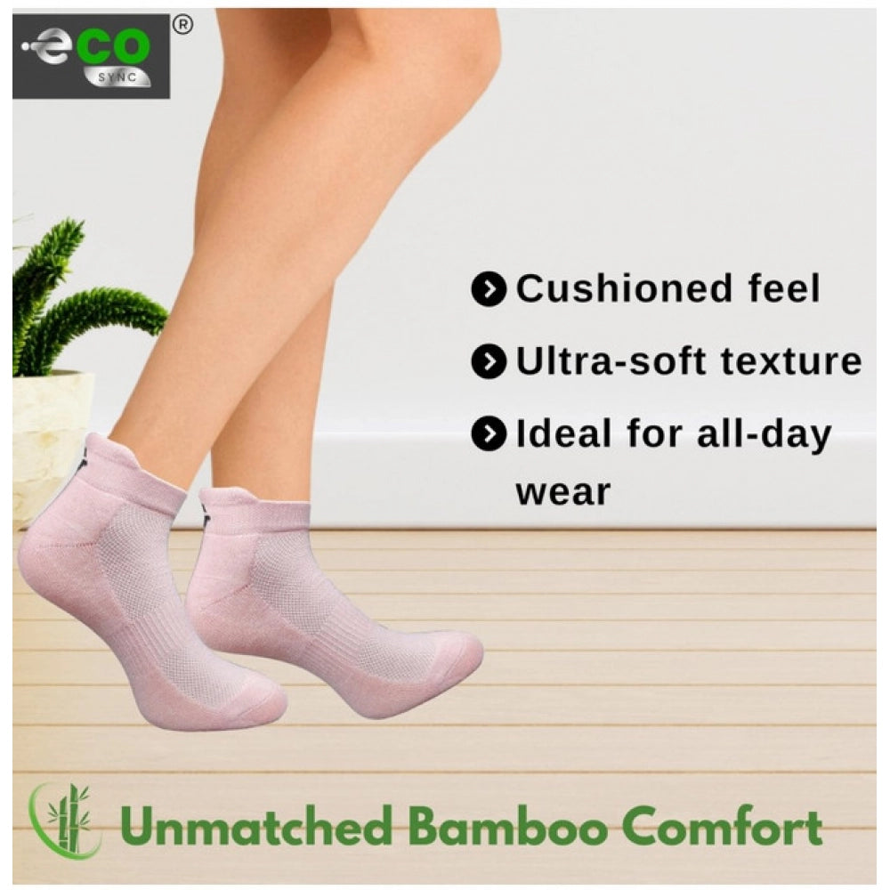 4_Pair Set Unisex Casual Bamboo Cotton Printed Ankle Length Socks (Multicolor)