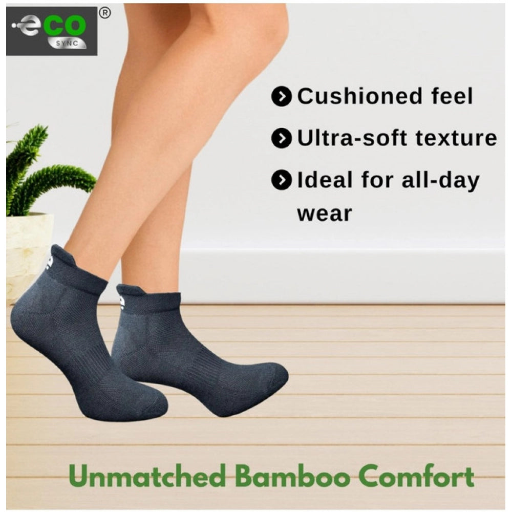4_Pair Set Unisex Casual Bamboo Cotton Printed Ankle Length Socks (Multicolor)
