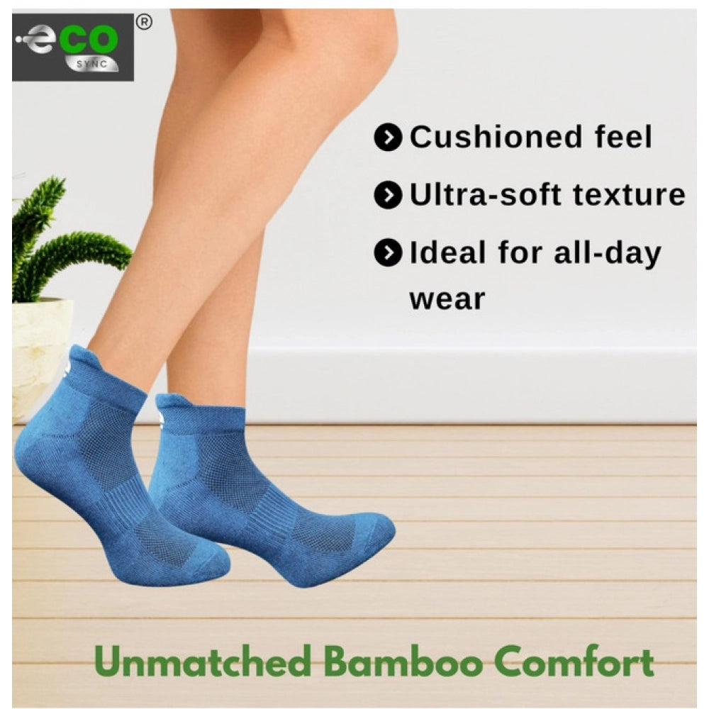 4_Pair Set Unisex Casual Bamboo Cotton Printed Ankle Length Socks (Multicolor)