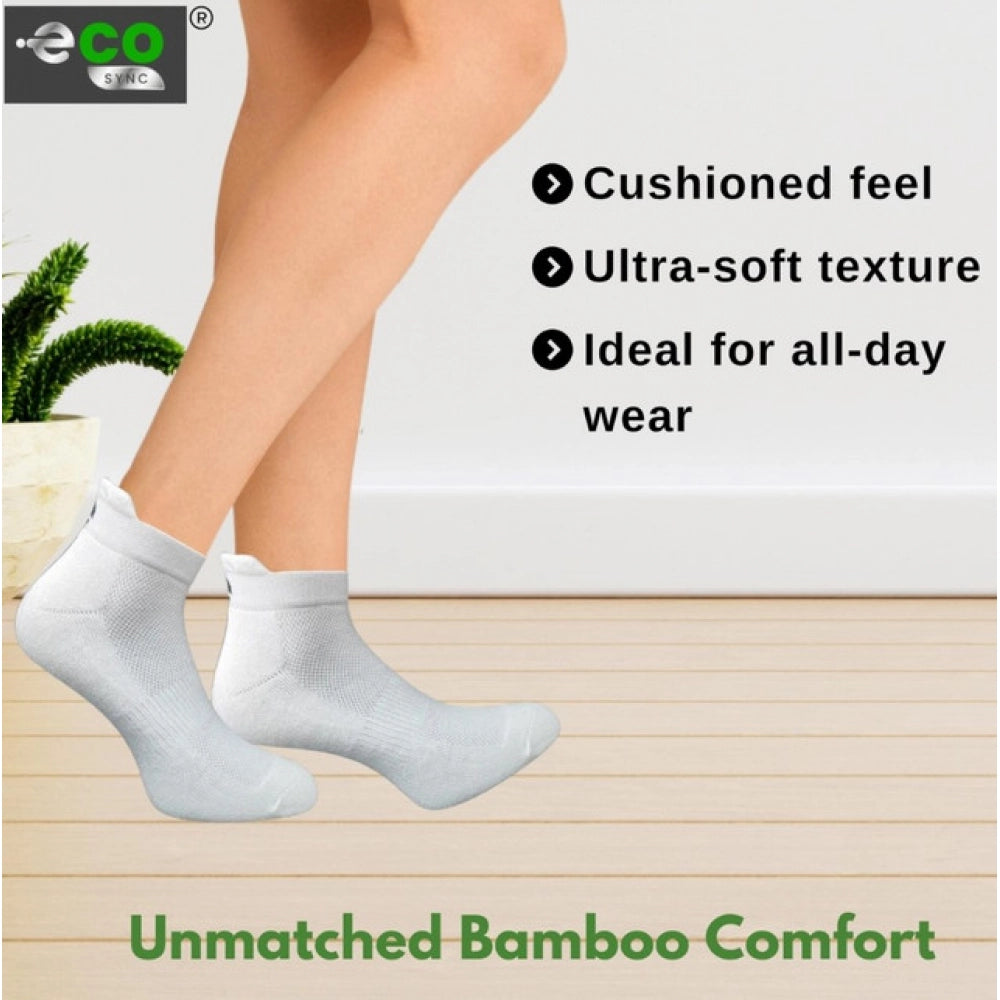 4_Pair Set Unisex Casual Bamboo Cotton Printed Ankle Length Socks (Multicolor)