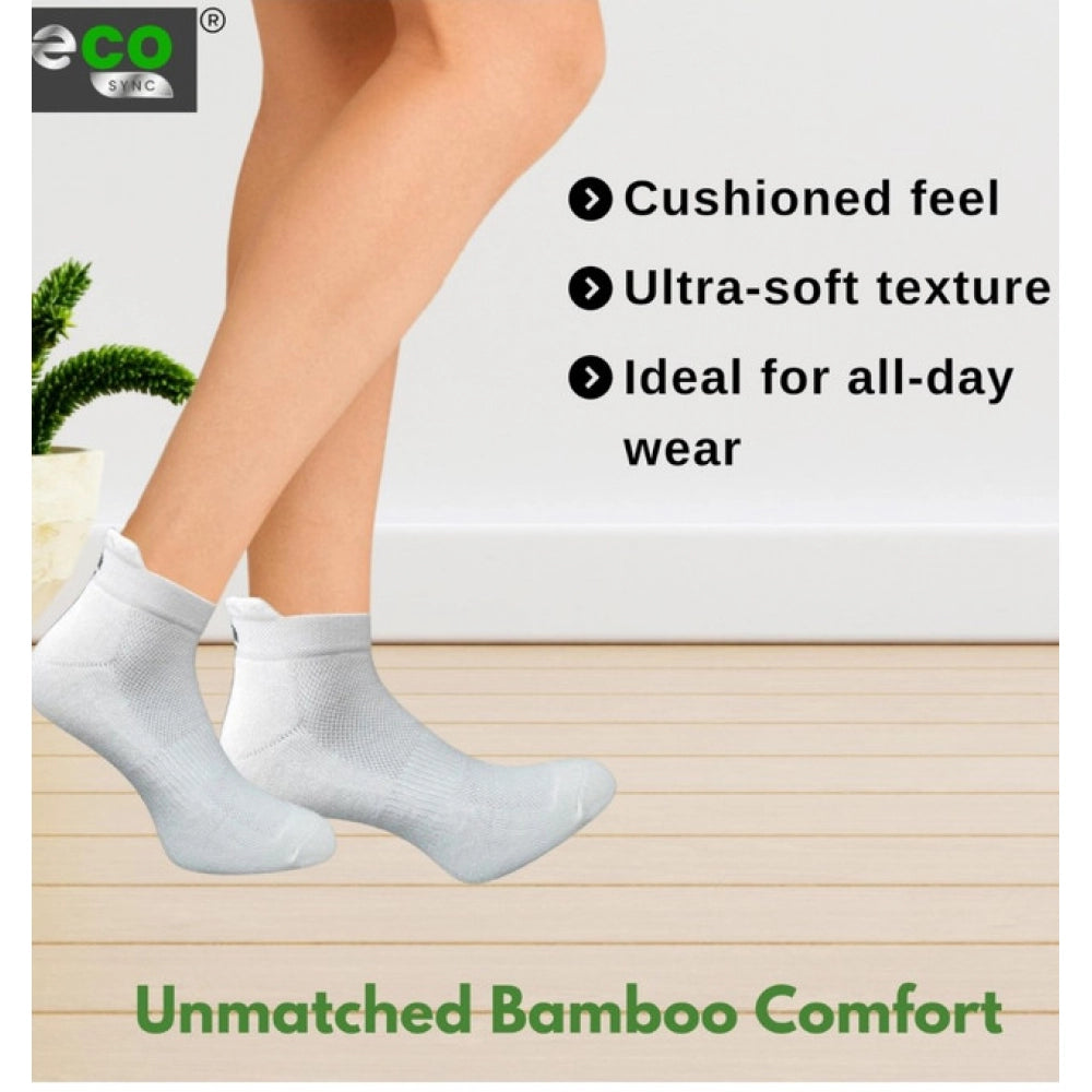 4_Pair Set Unisex Casual Bamboo Cotton Printed Ankle Length Socks (Multicolor)