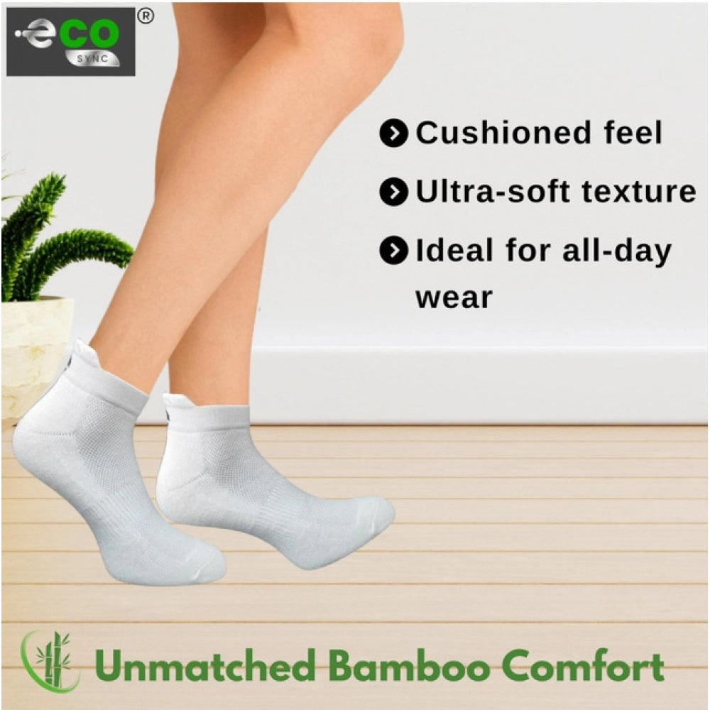 4_Pair Set Unisex Casual Bamboo Cotton Printed Ankle Length Socks (Multicolor)