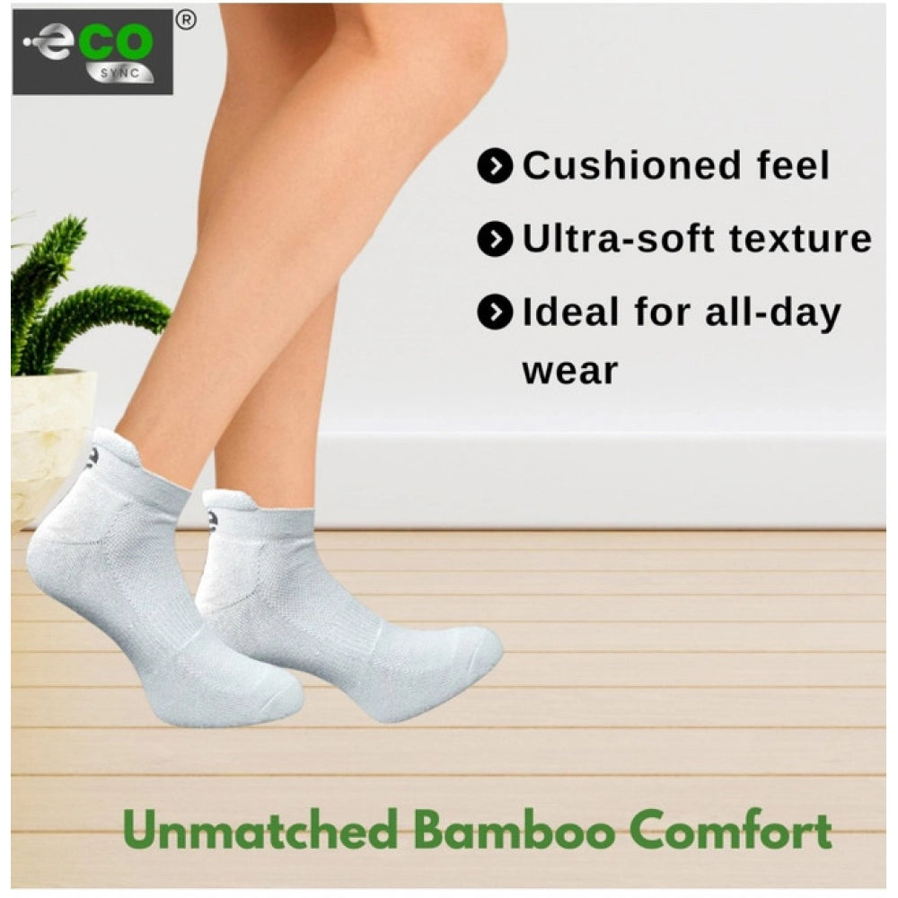 4_Pair Set Unisex Casual Bamboo Cotton Printed Ankle Length Socks (Multicolor)