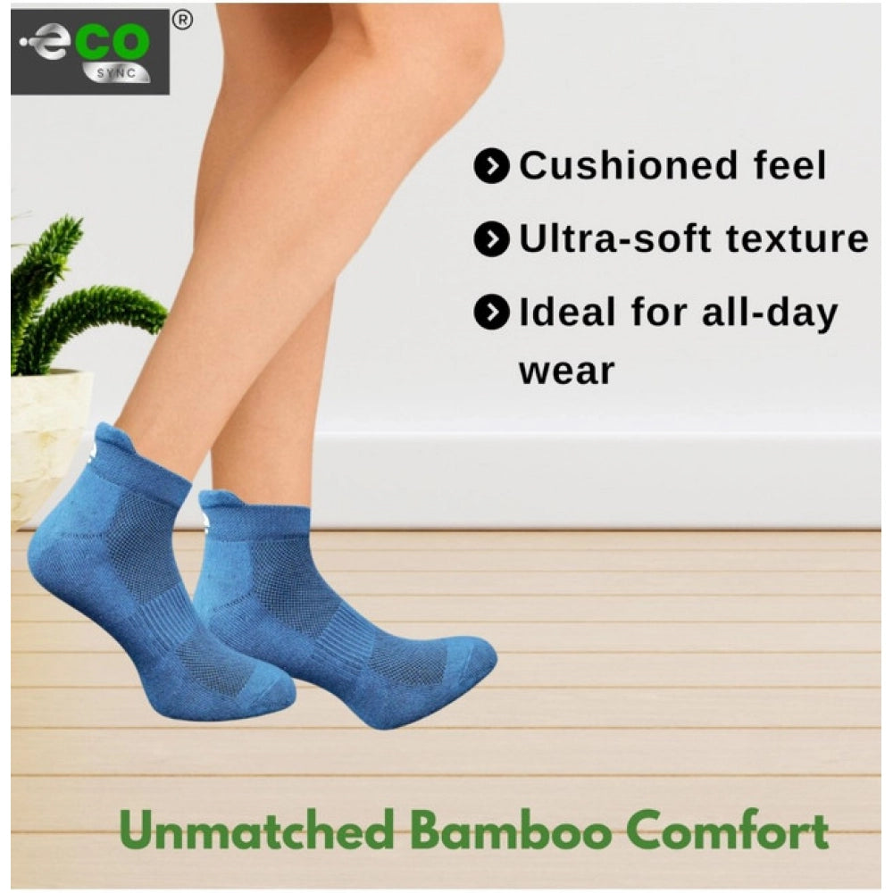 4_Pair Set Unisex Casual Bamboo Cotton Printed Ankle Length Socks (Multicolor)