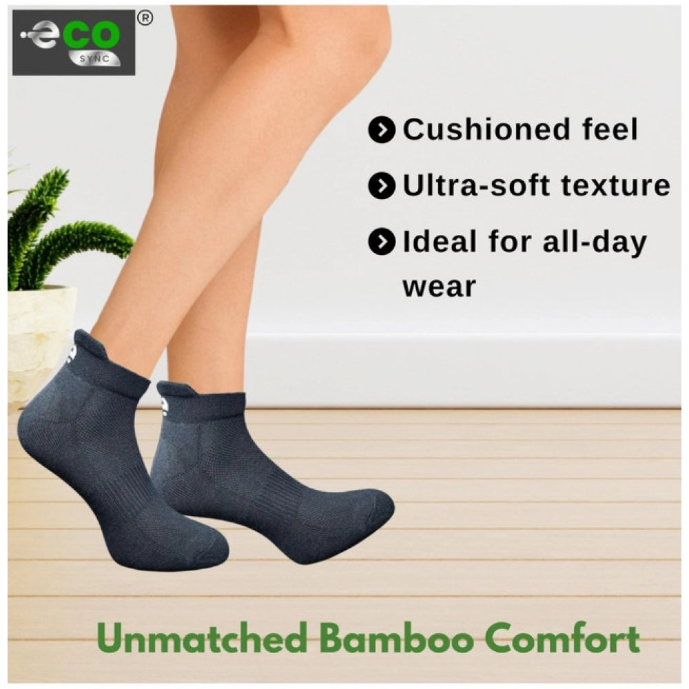 4_Pair Set Unisex Casual Bamboo Cotton Printed Ankle Length Socks (Multicolor)