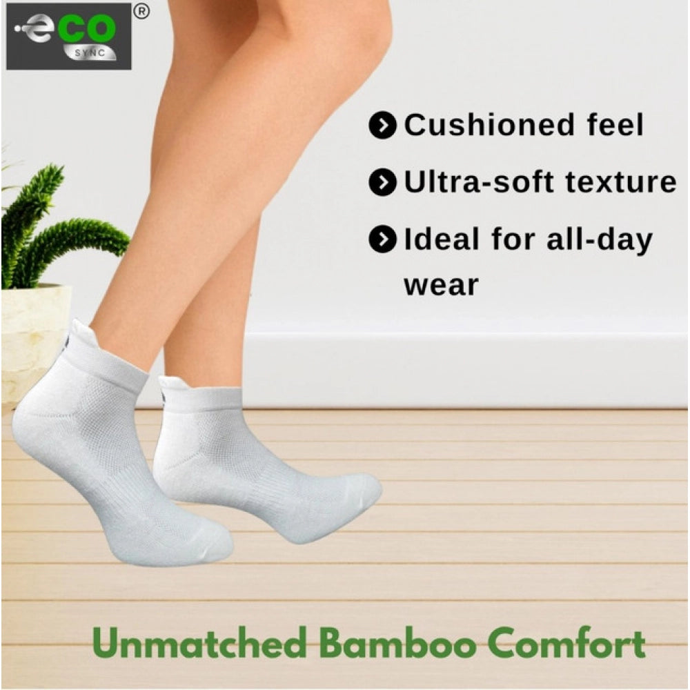 4_Pair Set Unisex Casual Bamboo Cotton Printed Ankle Length Socks (Multicolor)