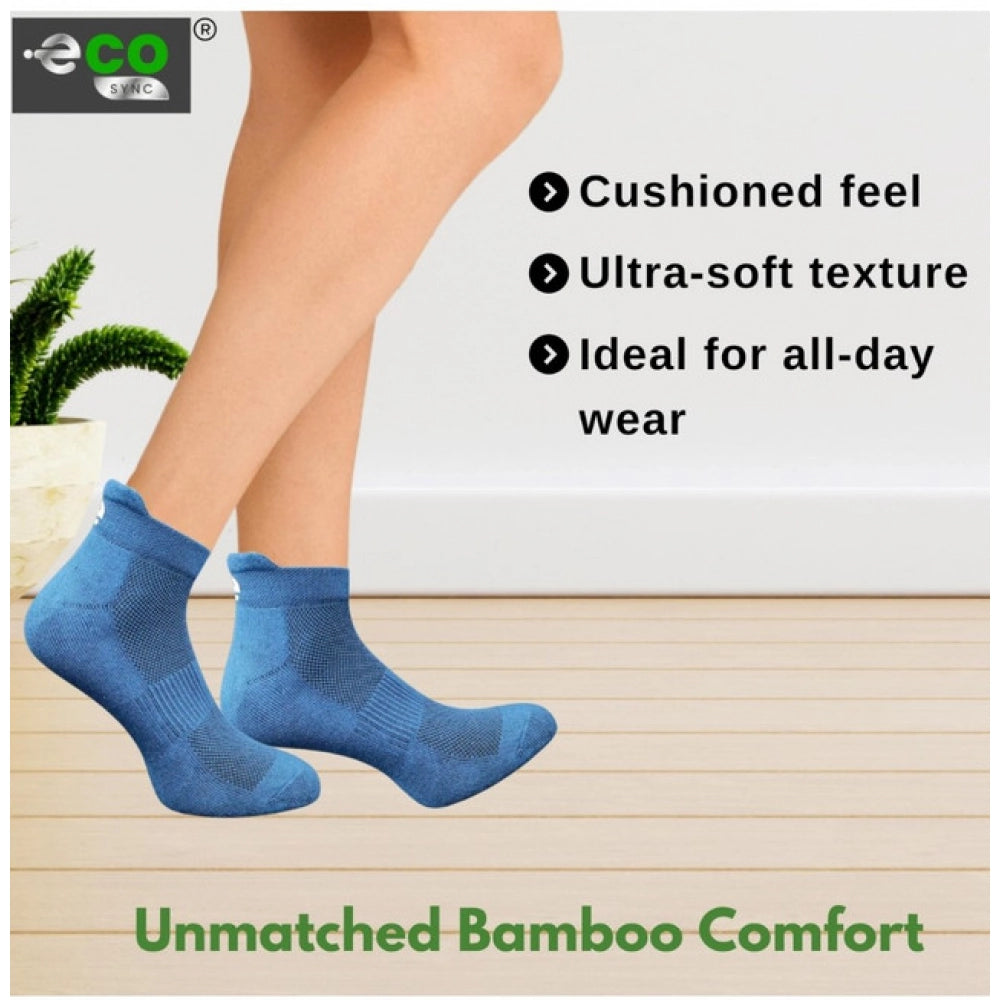 4_Pair Set Unisex Casual Bamboo Cotton Printed Ankle Length Socks (Multicolor)