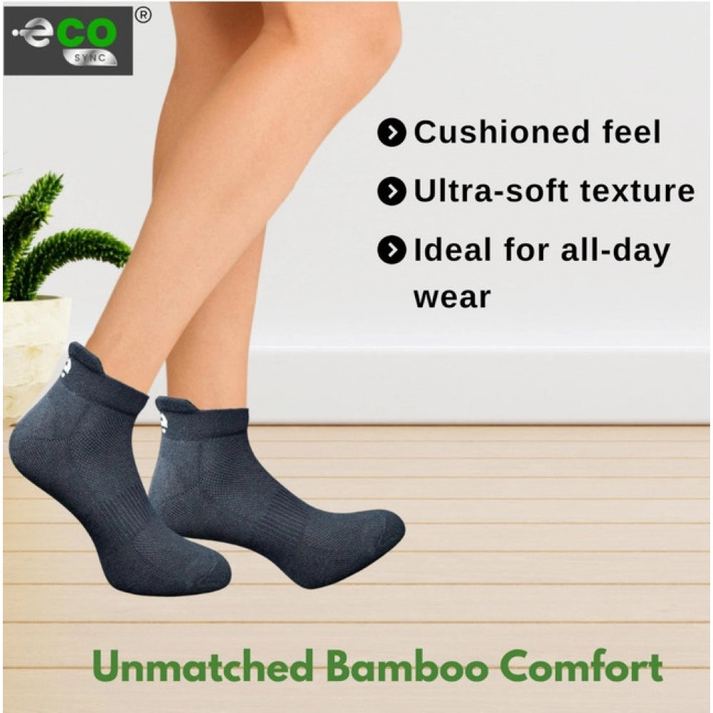 4_Pair Set Unisex Casual Bamboo Cotton Printed Ankle Length Socks (Multicolor)