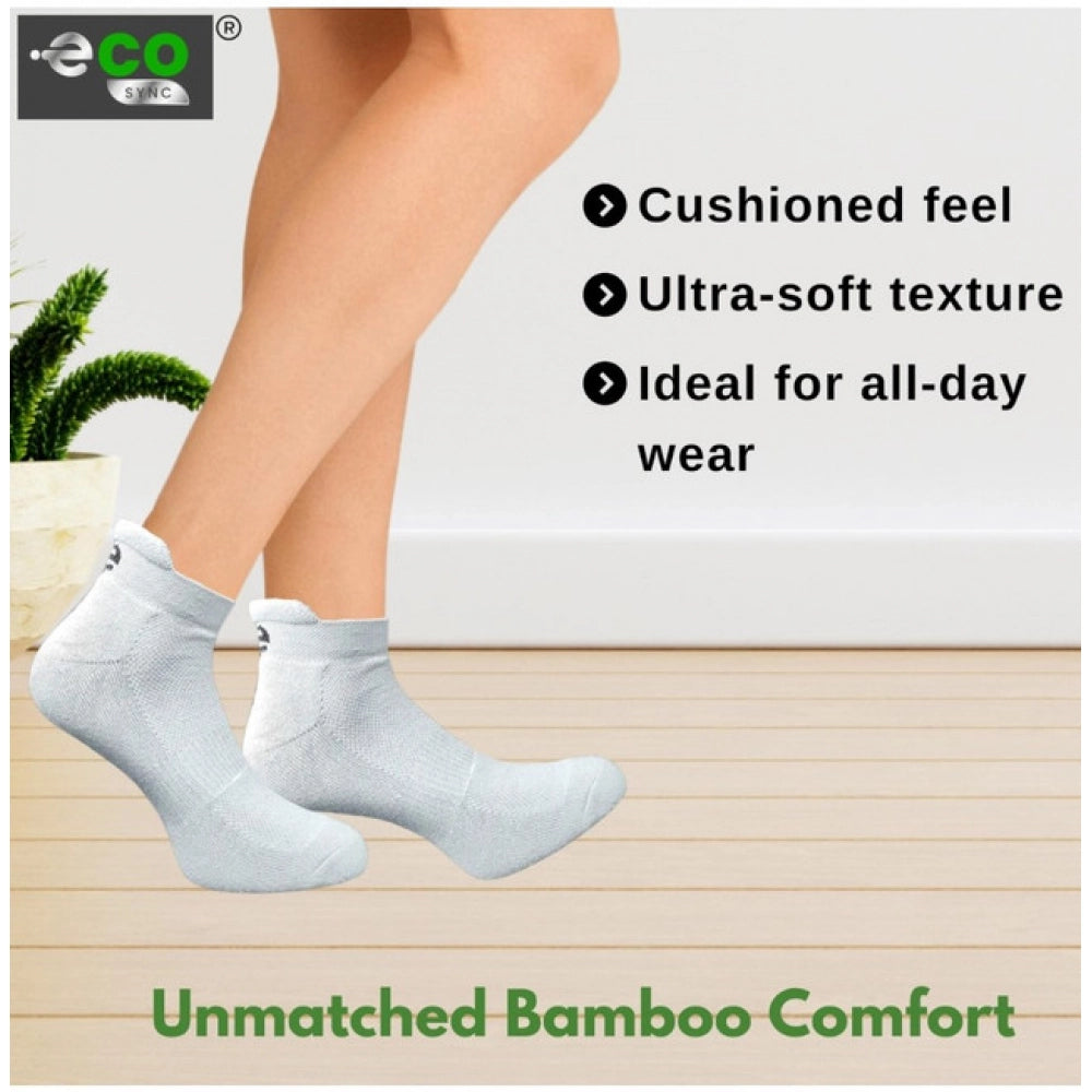 4_Pair Set Unisex Casual Bamboo Cotton Printed Ankle Length Socks (Multicolor)