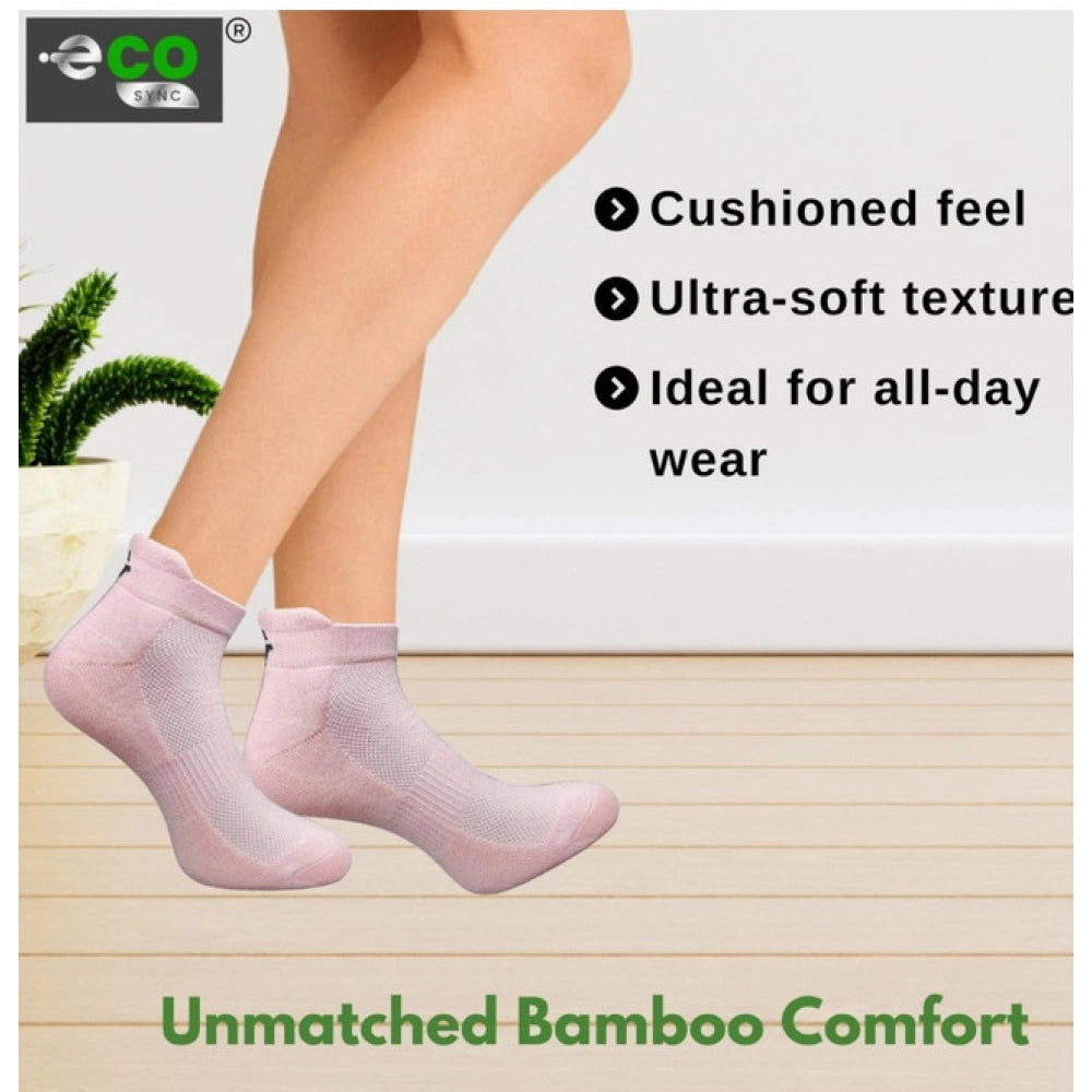 4_Pair Set Unisex Casual Bamboo Cotton Printed Ankle Length Socks (Multicolor)