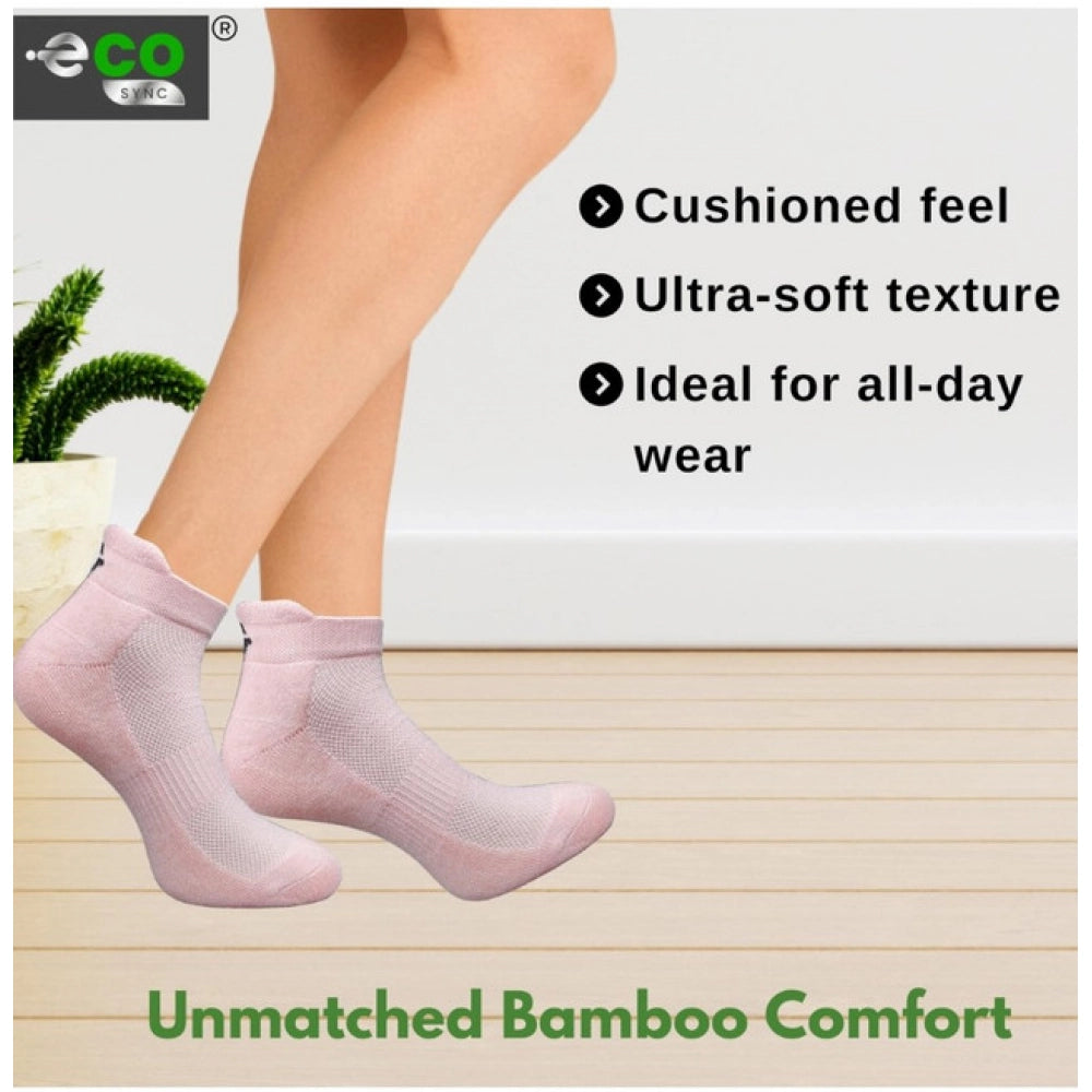 4_Pair Set Unisex Casual Bamboo Cotton Printed Ankle Length Socks (Multicolor)
