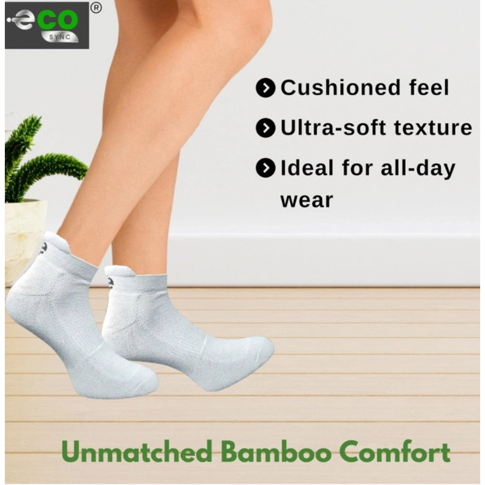 4_Pair Set Unisex Casual Bamboo Cotton Printed Ankle Length Socks (Multicolor)