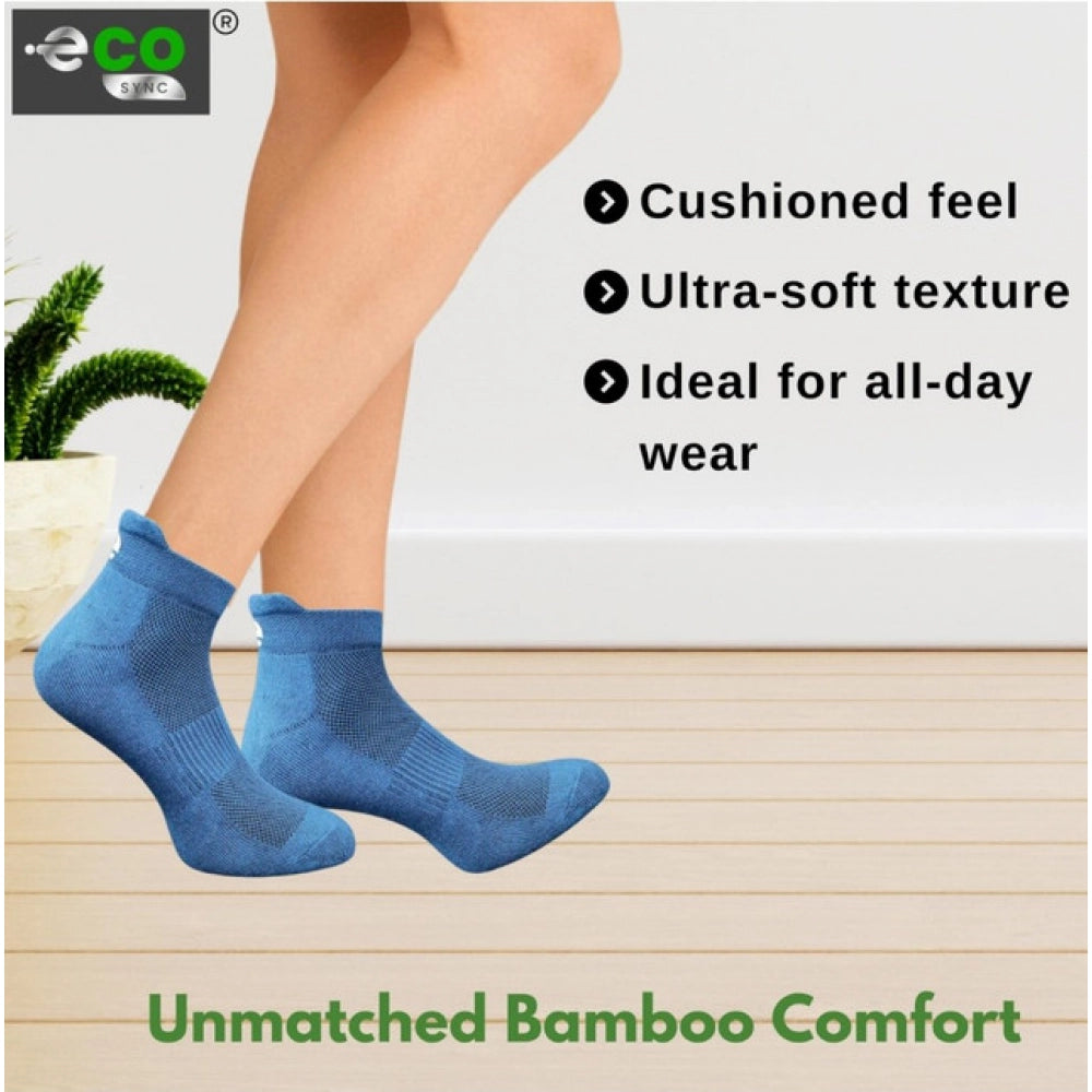 4_Pair Set Unisex Casual Bamboo Cotton Printed Ankle Length Socks (Multicolor)