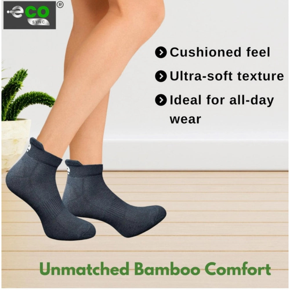 4_Pair Set Unisex Casual Bamboo Cotton Printed Ankle Length Socks (Multicolor)