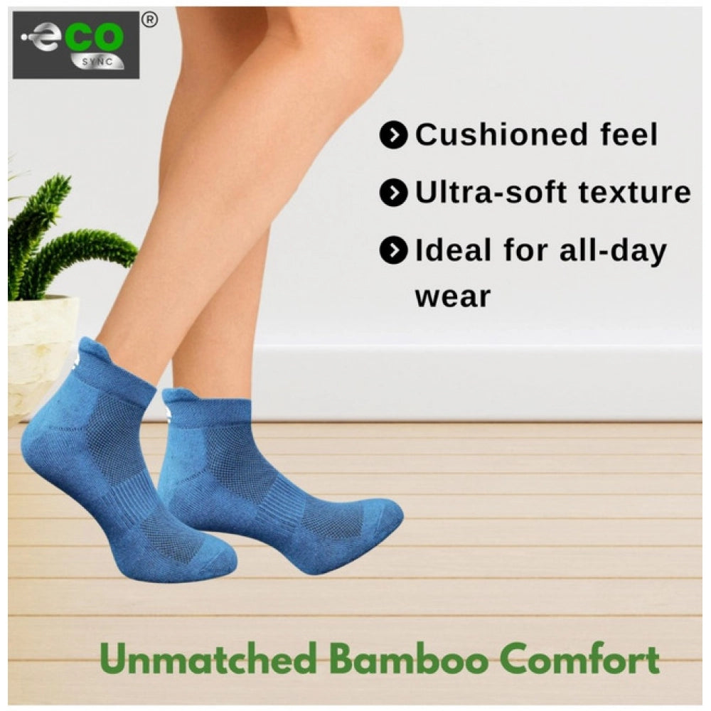 4_Pair Set Unisex Casual Bamboo Cotton Printed Ankle Length Socks (Multicolor)