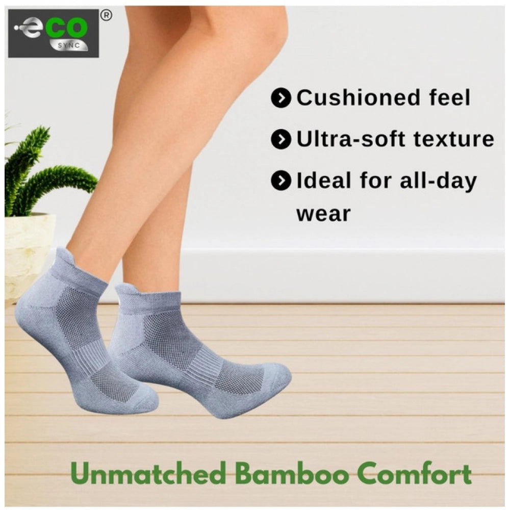 4_Pair Set Unisex Casual Bamboo Cotton Printed Ankle Length Socks (Multicolor)