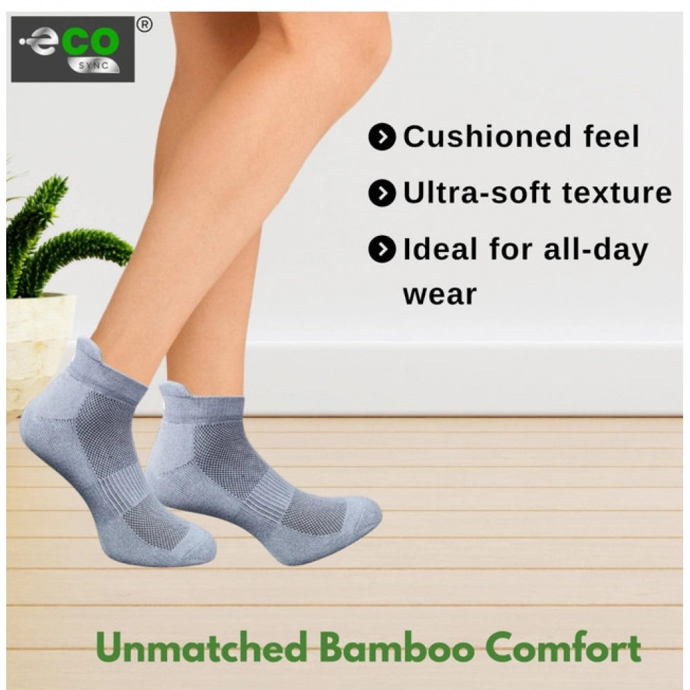 4_Pair Set Unisex Casual Bamboo Cotton Printed Ankle Length Socks (Multicolor)