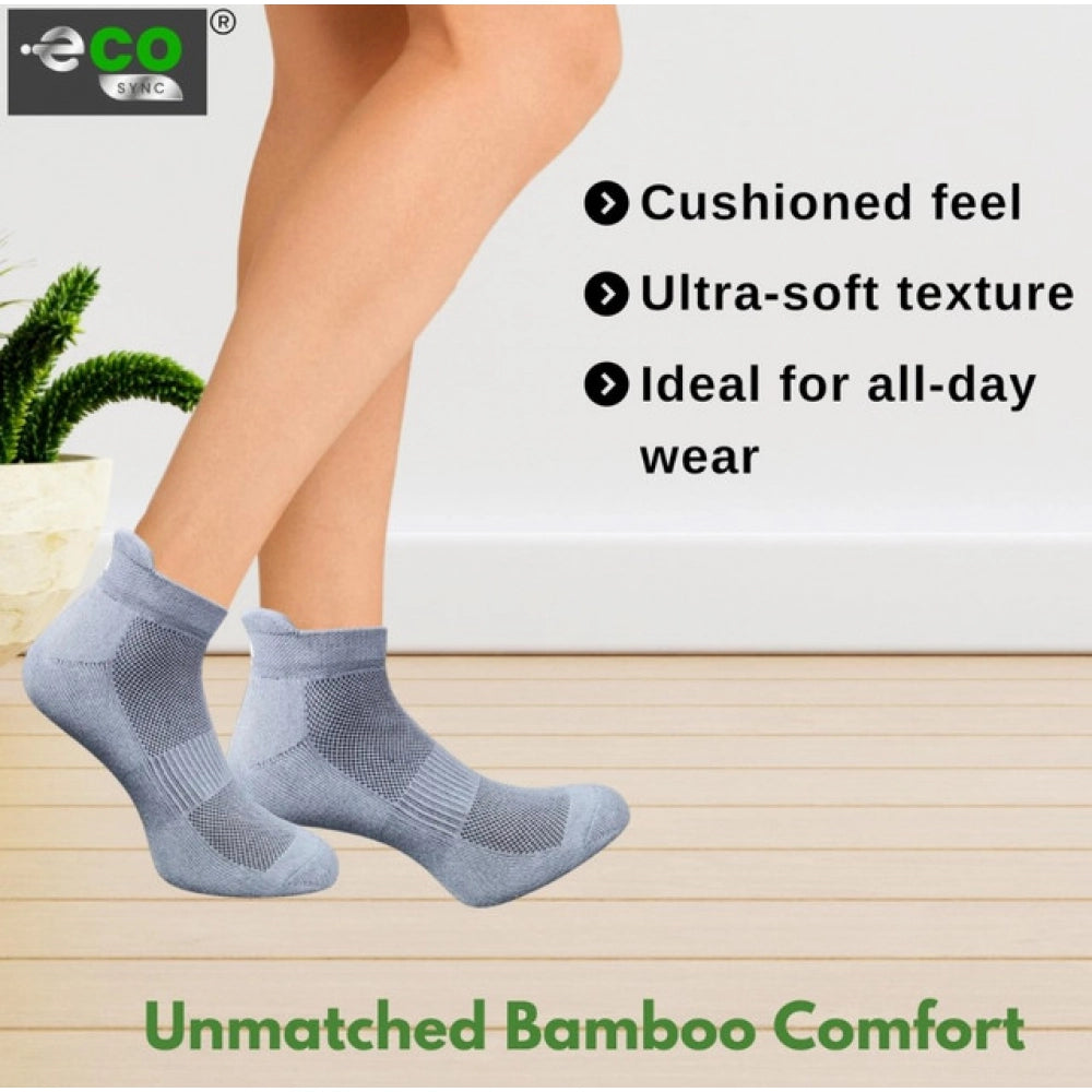 4_Pair Set Unisex Casual Bamboo Cotton Printed Ankle Length Socks (Multicolor)
