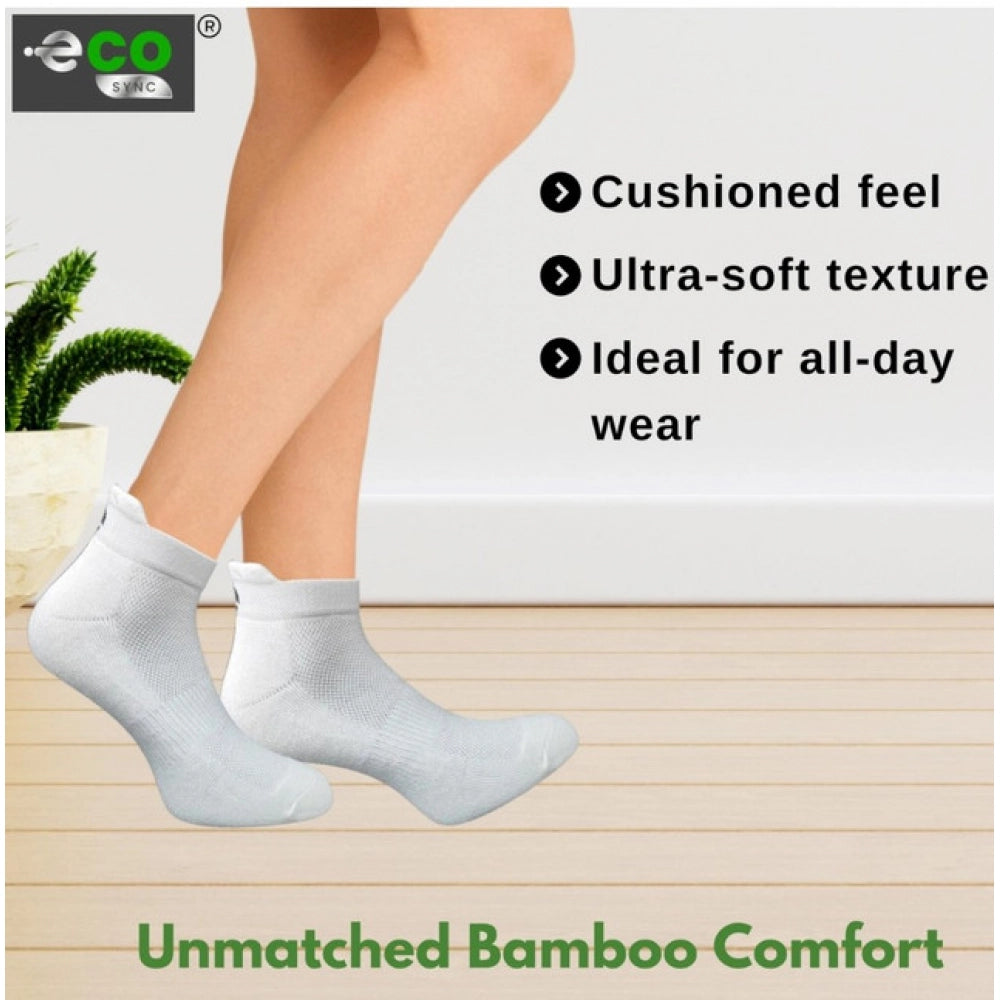 4_Pair Set Unisex Casual Bamboo Cotton Printed Ankle Length Socks (Multicolor)