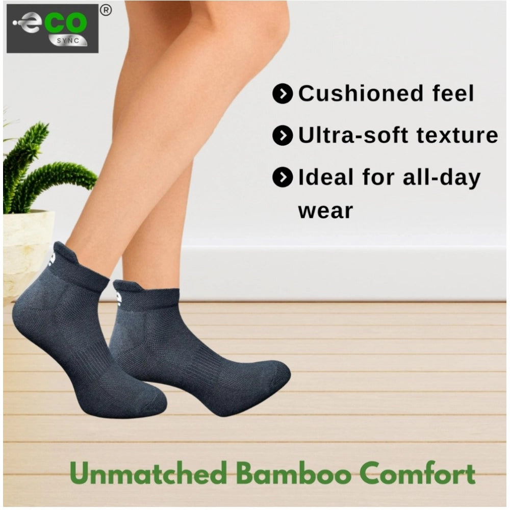 4_Pair Set Unisex Casual Bamboo Cotton Printed Ankle Length Socks (Multicolor)