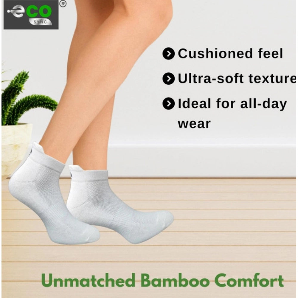 4_Pair Set Unisex Casual Bamboo Cotton Printed Ankle Length Socks (Multicolor)