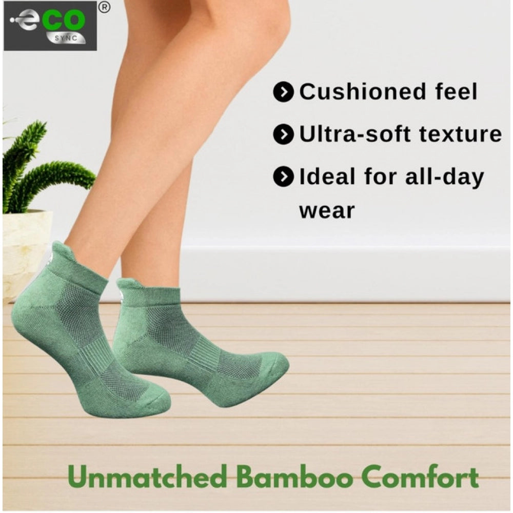 4_Pair Set Unisex Casual Bamboo Cotton Printed Ankle Length Socks (Multicolor)