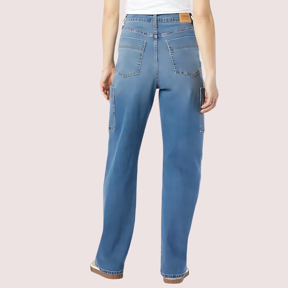 Women's High-Rise Utility Loose-Fit Jeans - POPNOVA