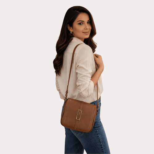 Classic Caramel Elegance Sling Bag