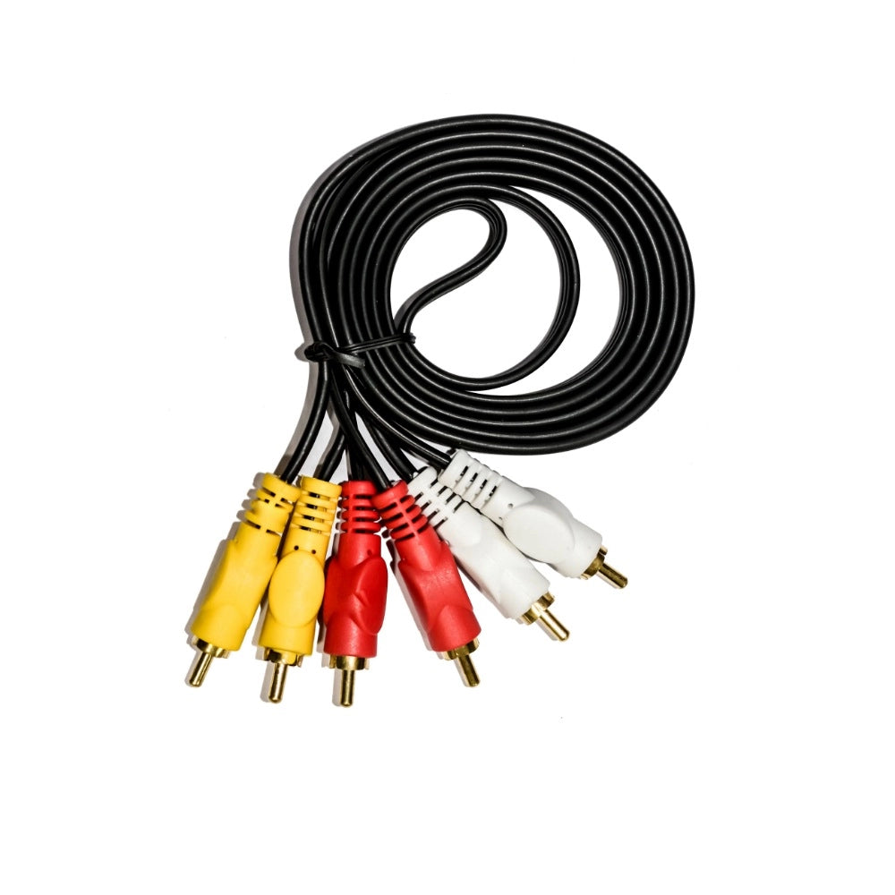 3RCA Male to 3RCA Male Audio Video Cable 1.5 Yards Compatible for TV, LCD, LED, DTH, DVD, VCR (Black) - product image 2