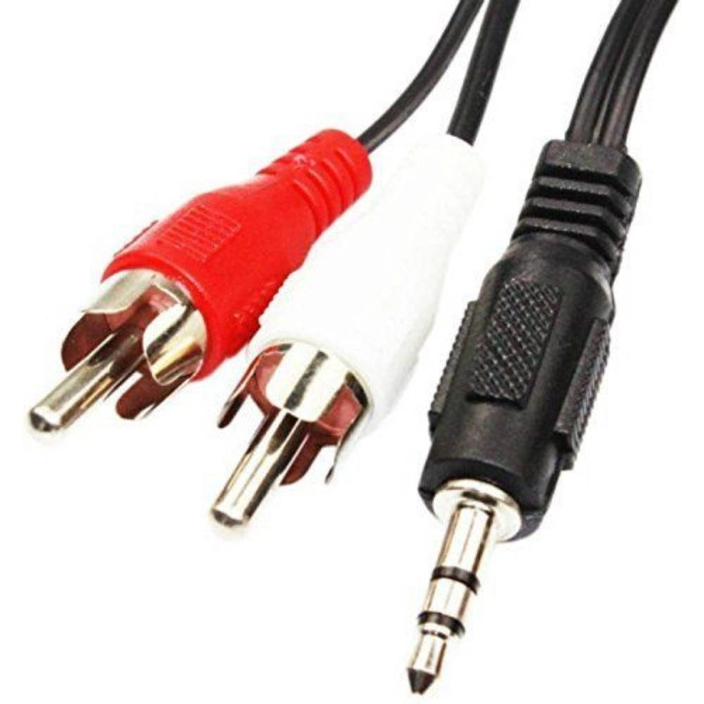 3.5mm Stereo Audio Male to 2RCA Male EP to 2RCA 3 Yards Connects Mobile and Home Theatre (Black) - product image 2