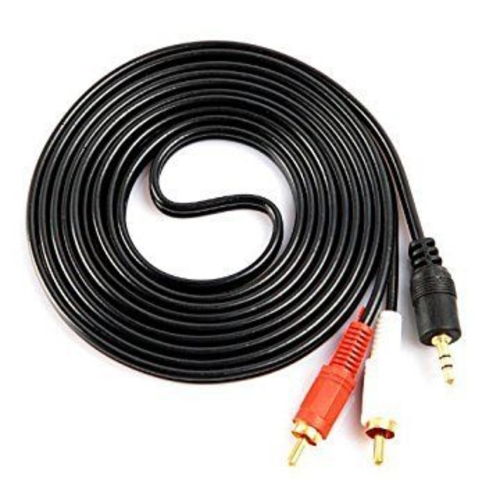 3.5mm Stereo Audio Male to 2RCA Male EP to 2RCA 1.5 Yards Connects Mobile and Home Theatre (Black) - product image 1