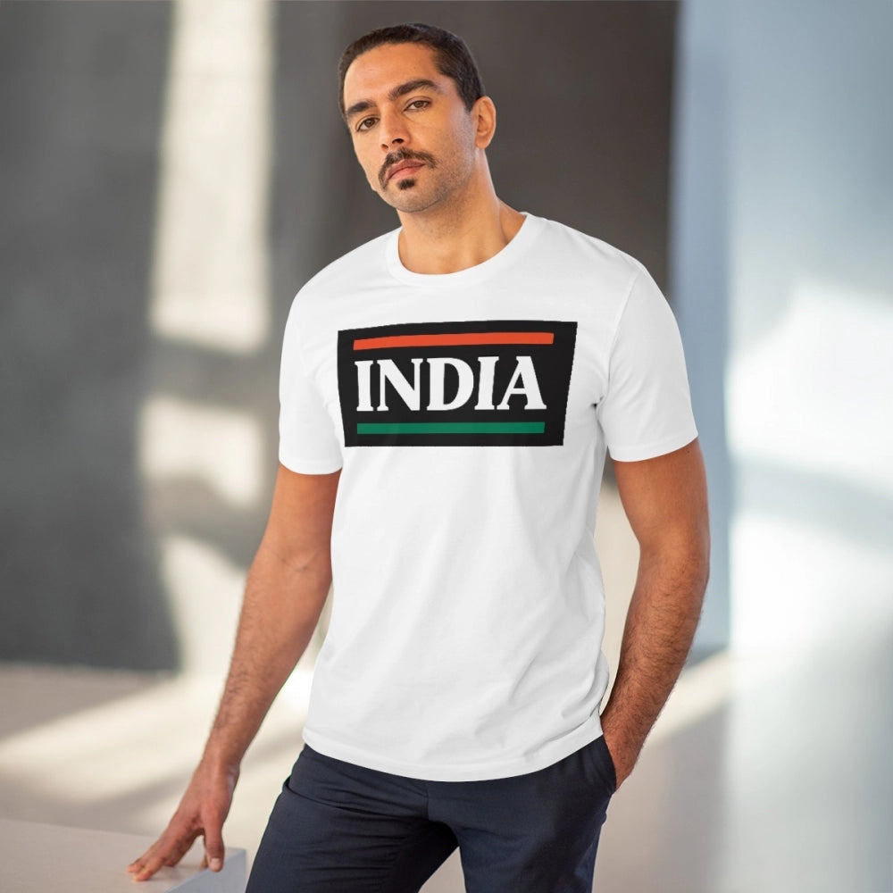 India Printed T-Shirt for Men - White, Round Neck, Half Sleeve - POPNOVA - photo 2