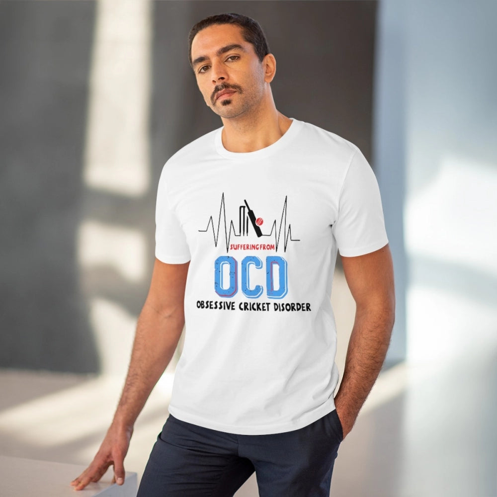 Cricket Design Printed T-Shirt for Men (Style 12) - White, Round Neck, Half Sleeve - POPNOVA - photo 2