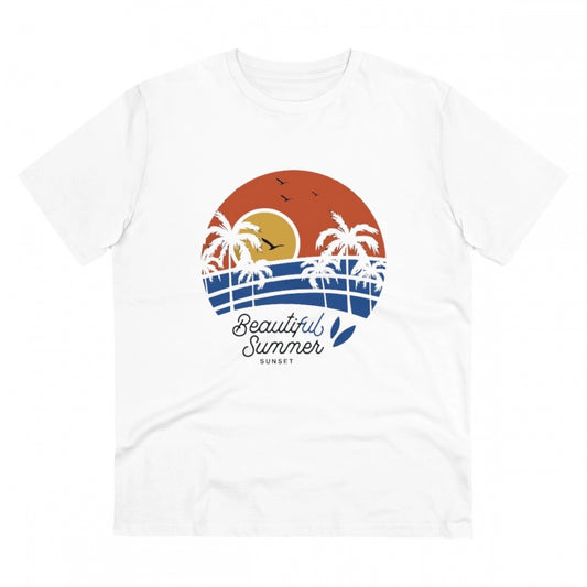 Beautiful Summer Printed T-Shirt for Men - White, Round Neck, Half Sleeve - POPNOVA - photo 1