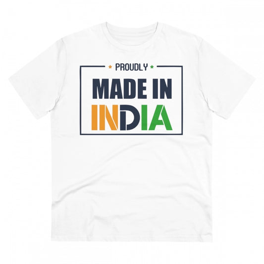Made In India Printed T-Shirt for Men - White, Round Neck, Half Sleeve - POPNOVA - photo 1