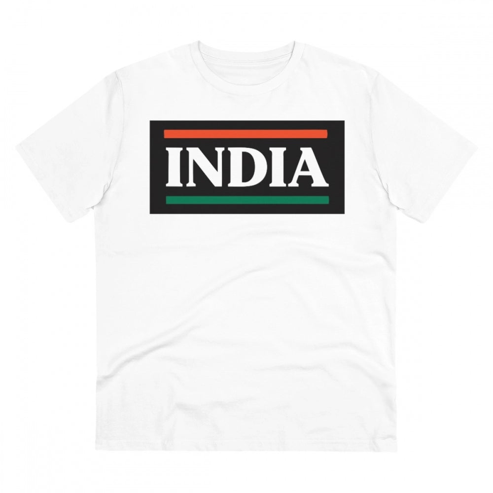 India Printed T-Shirt for Men - White, Round Neck, Half Sleeve - POPNOVA - photo 1