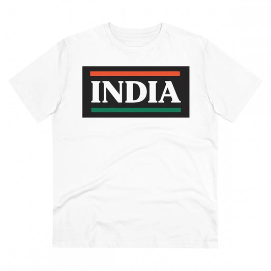 India Printed T-Shirt for Men - White, Round Neck, Half Sleeve - POPNOVA - photo 1