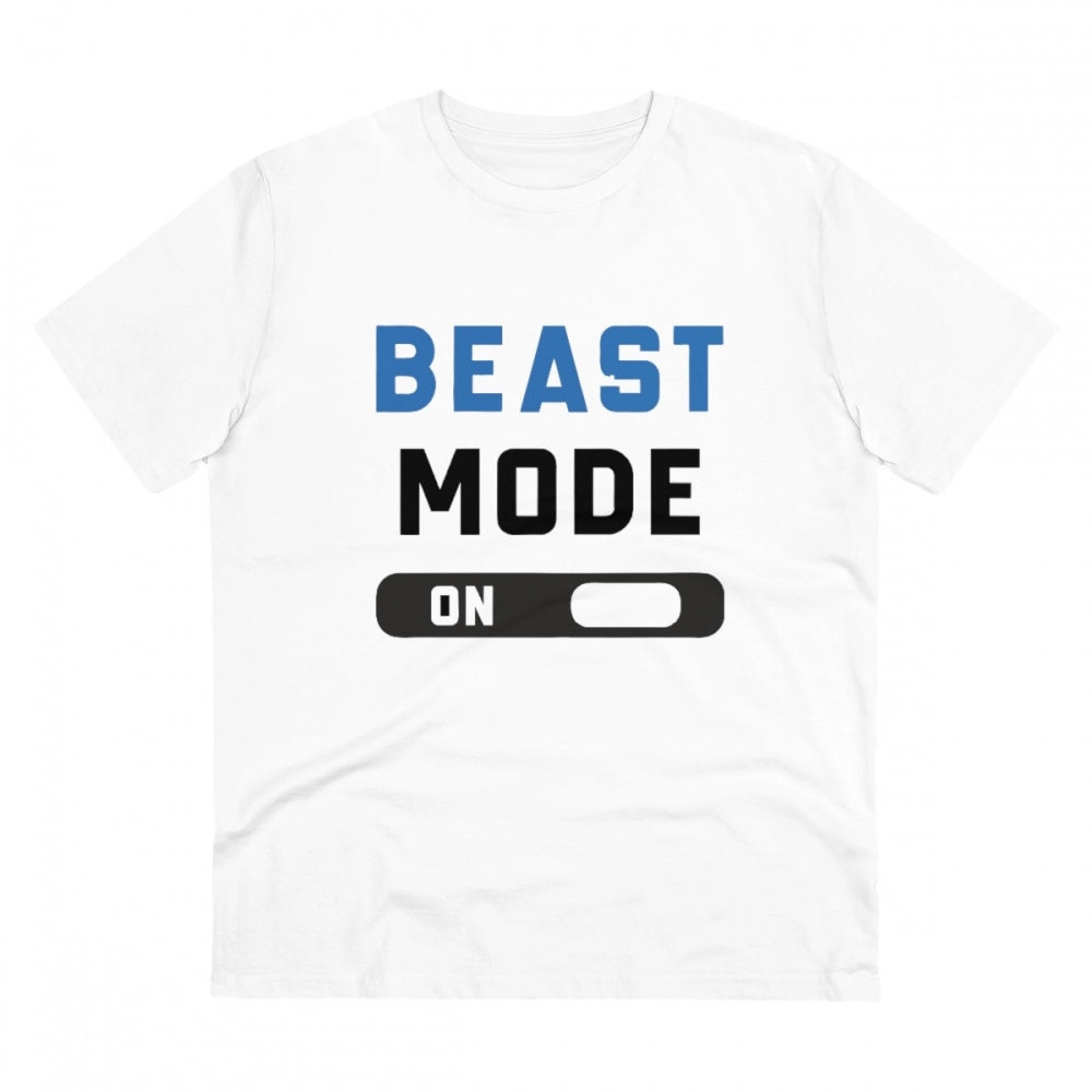 Beast Mode On Printed T-Shirt for Men - White, Round Neck, Half Sleeve - POPNOVA - photo 1