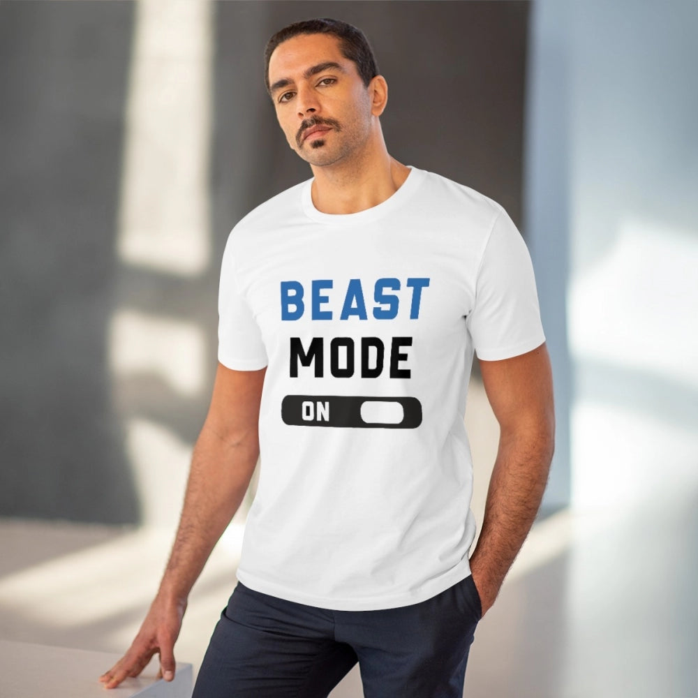 Beast Mode On Printed T-Shirt for Men - White, Round Neck, Half Sleeve - POPNOVA - photo 2