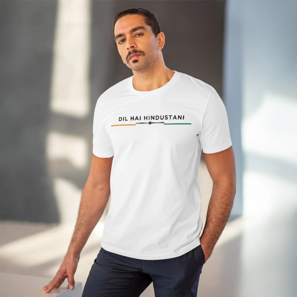 Dil Se Hindustani Printed T-Shirt for Men - White, Round Neck, Half Sleeve - POPNOVA - photo 2