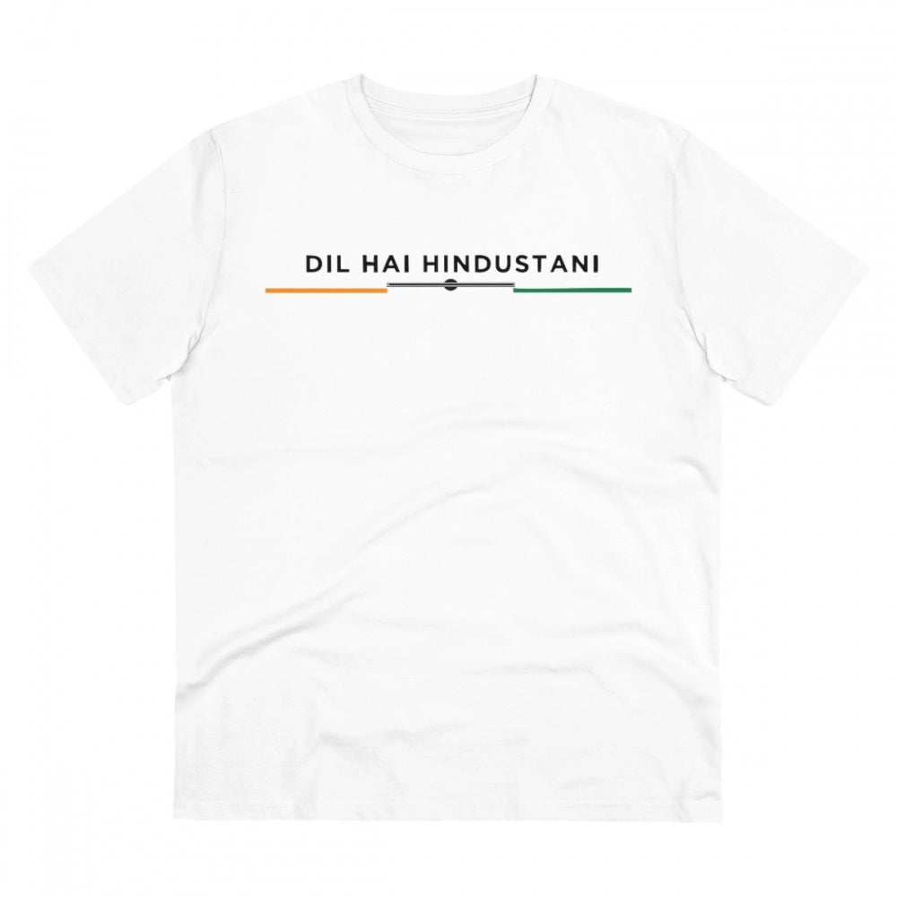 Dil Se Hindustani Printed T-Shirt for Men - White, Round Neck, Half Sleeve - POPNOVA - photo 1