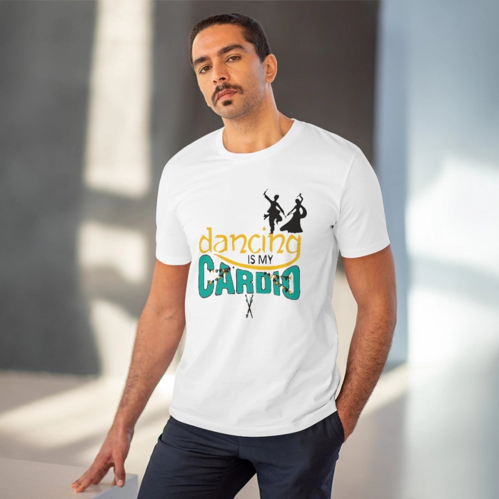 Dancing Is My Cardio Printed T-Shirt for Men - White, Round Neck, Half Sleeve - POPNOVA - photo 2