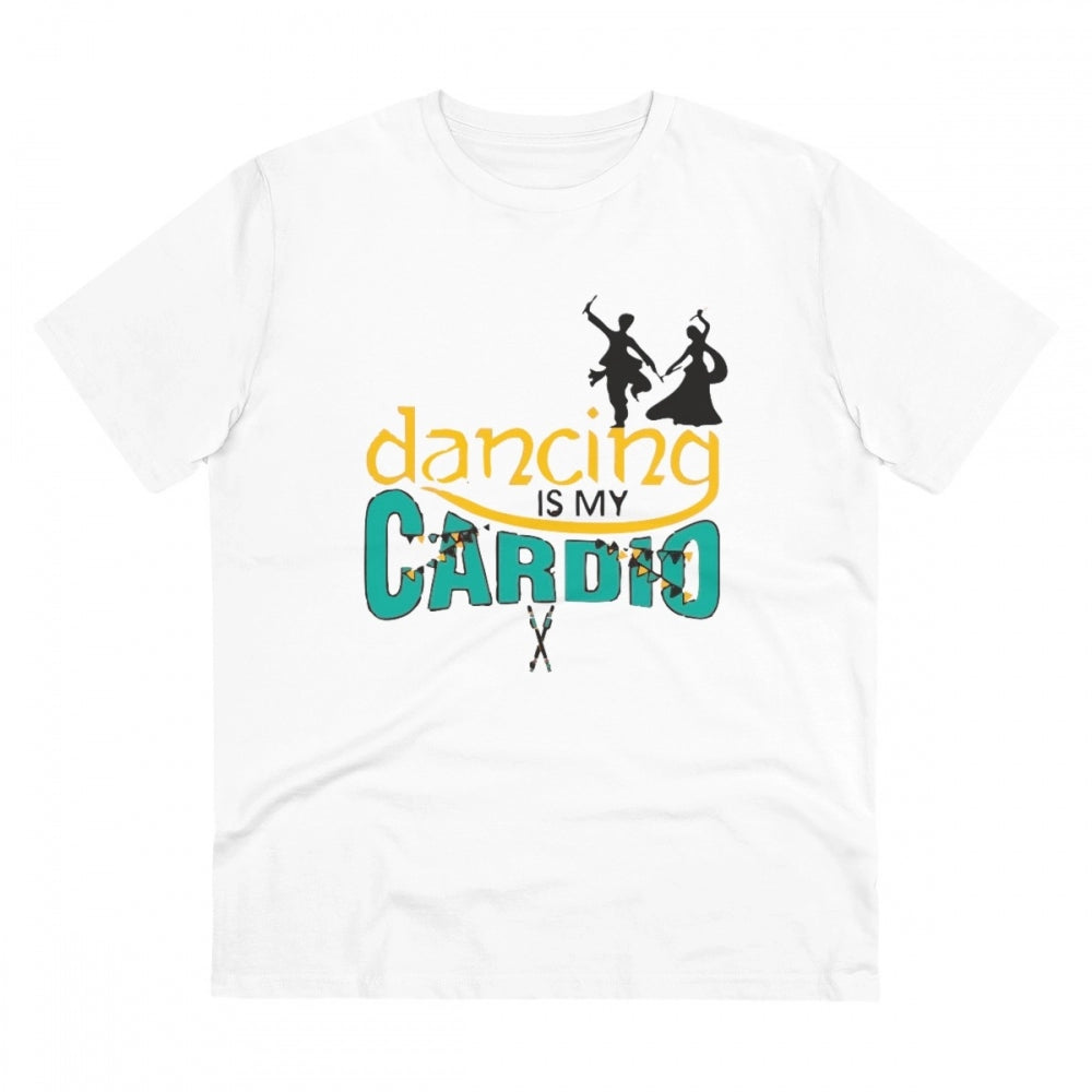 Dancing Is My Cardio Printed T-Shirt for Men - White, Round Neck, Half Sleeve - POPNOVA - photo 1