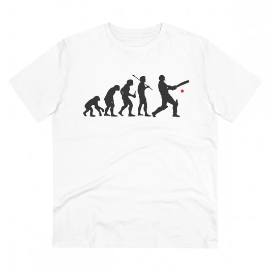 Cricket Design Printed T-Shirt for Men (Style 3) - White, Round Neck, Half Sleeve - POPNOVA - photo 1
