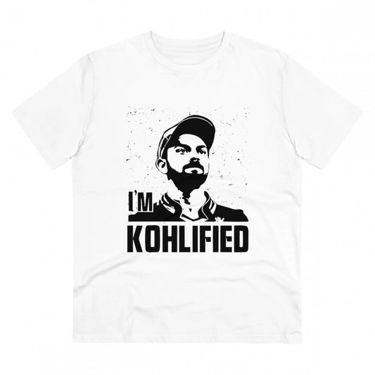 Cricket Design Printed T-Shirt for Men (Style 8) - White, Round Neck, Half Sleeve - POPNOVA - photo 1