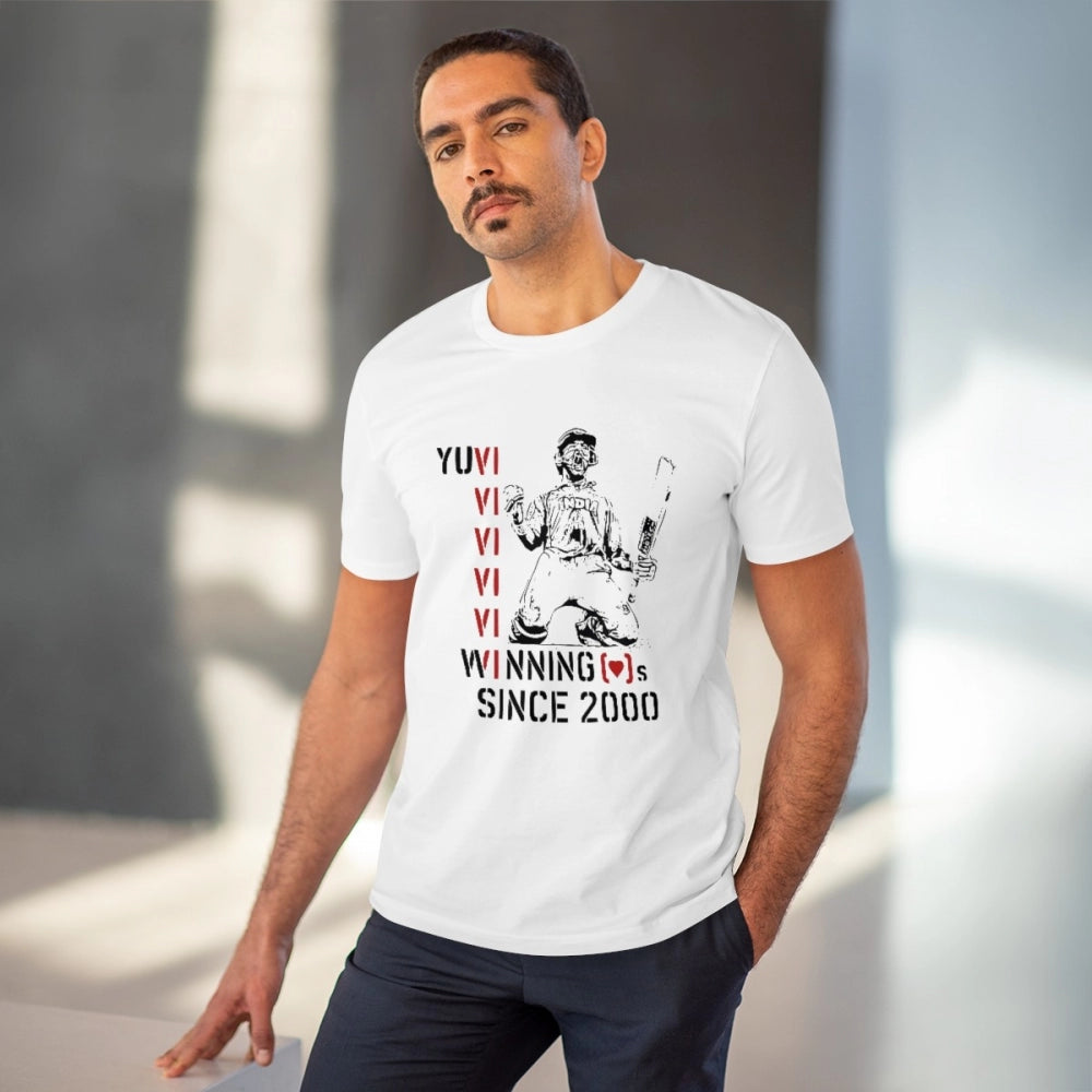 Cricket Design Printed T-Shirt for Men (Style 18) - White, Round Neck, Half Sleeve - POPNOVA - photo 2