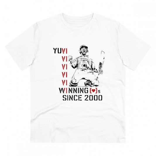 Cricket Design Printed T-Shirt for Men (Style 18) - White, Round Neck, Half Sleeve - POPNOVA - photo 1