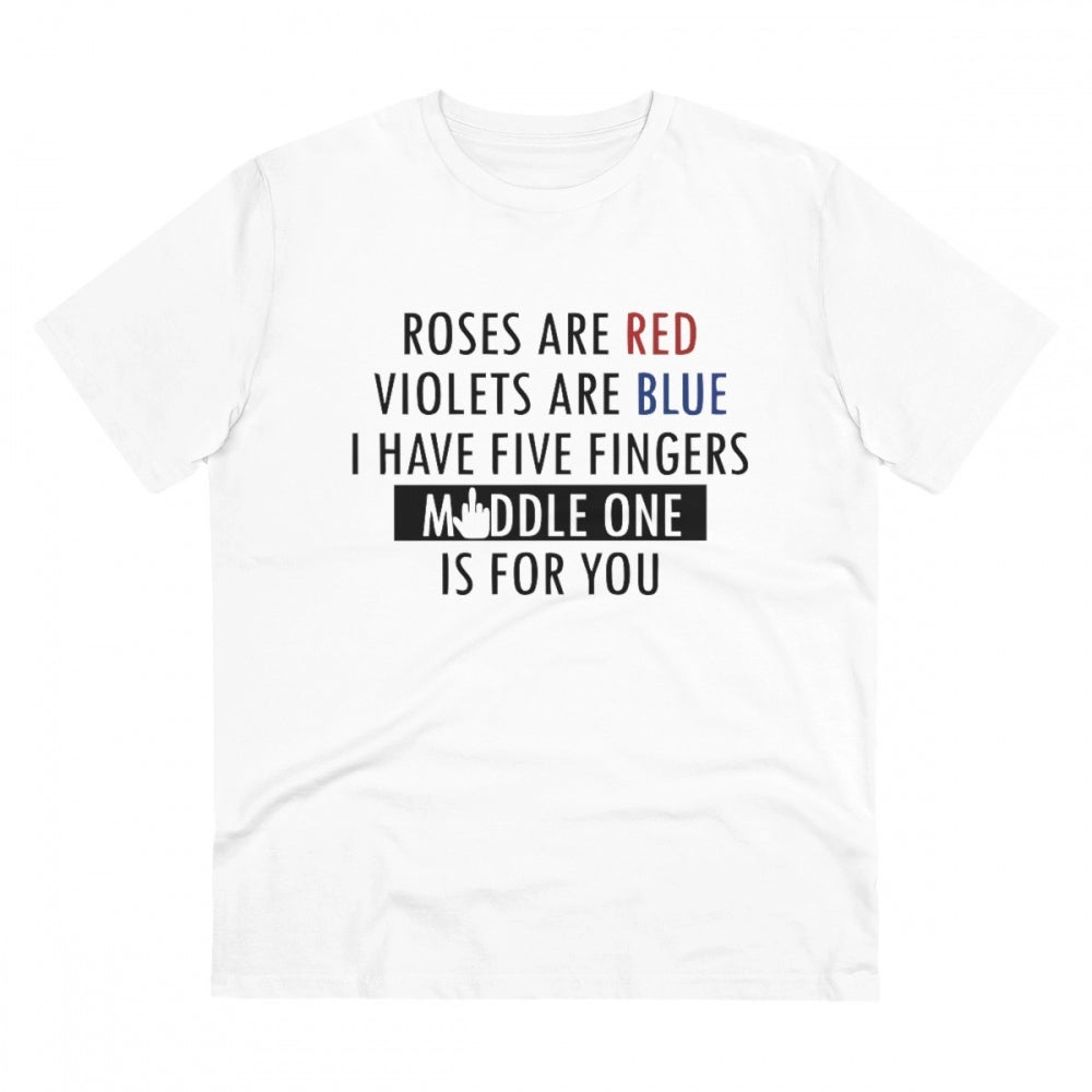 Roses Are Red Printed T-Shirt for Men - White, Round Neck, Half Sleeve - POPNOVA - photo 1